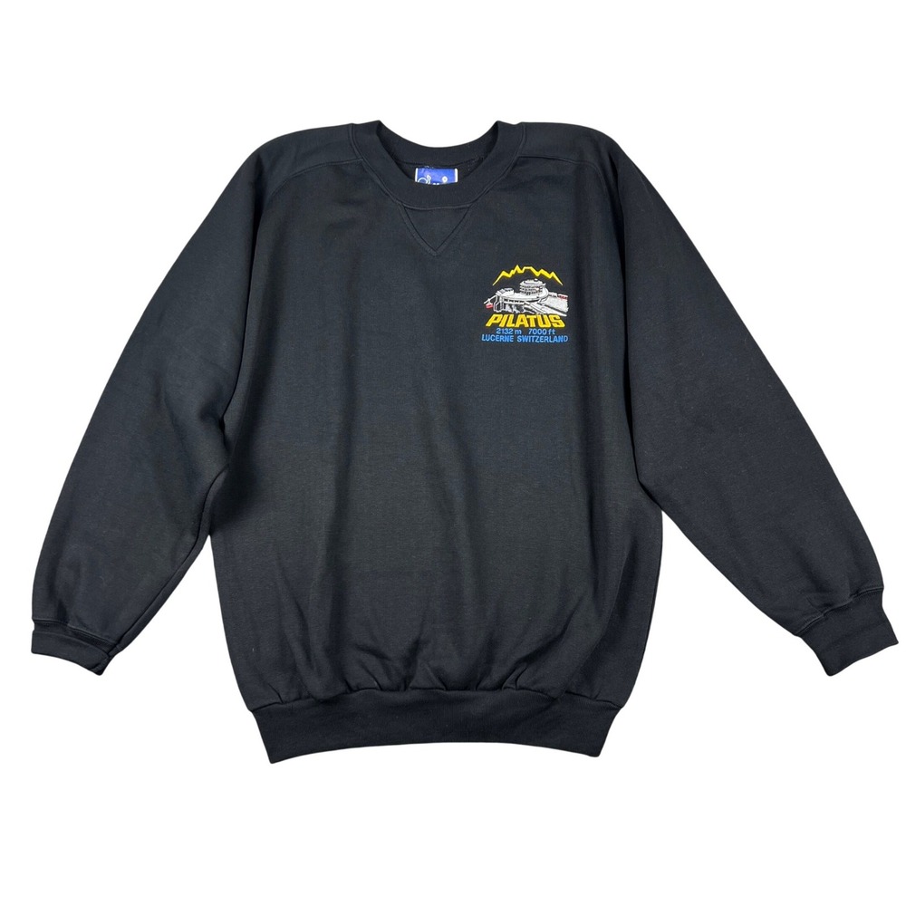 Pilatus 2132m 7000ft Lucerne Switzerland Embroidered Crewneck Sweatshirt Size M